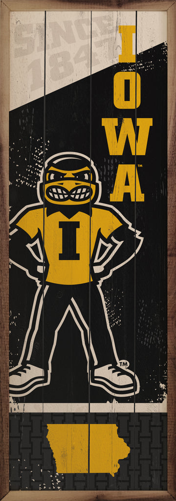 Vertical State Poster Iowa 8x24 / Black