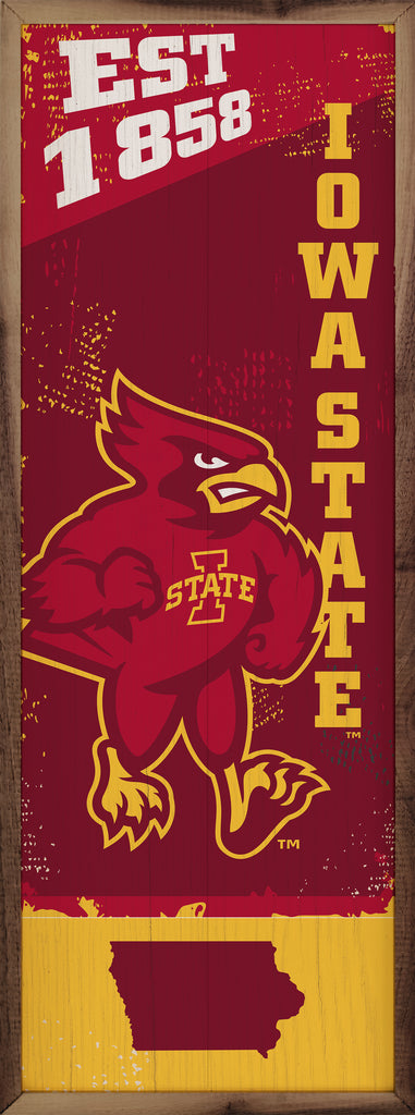 Vertical State Poster Iowa State 8x24 / Red