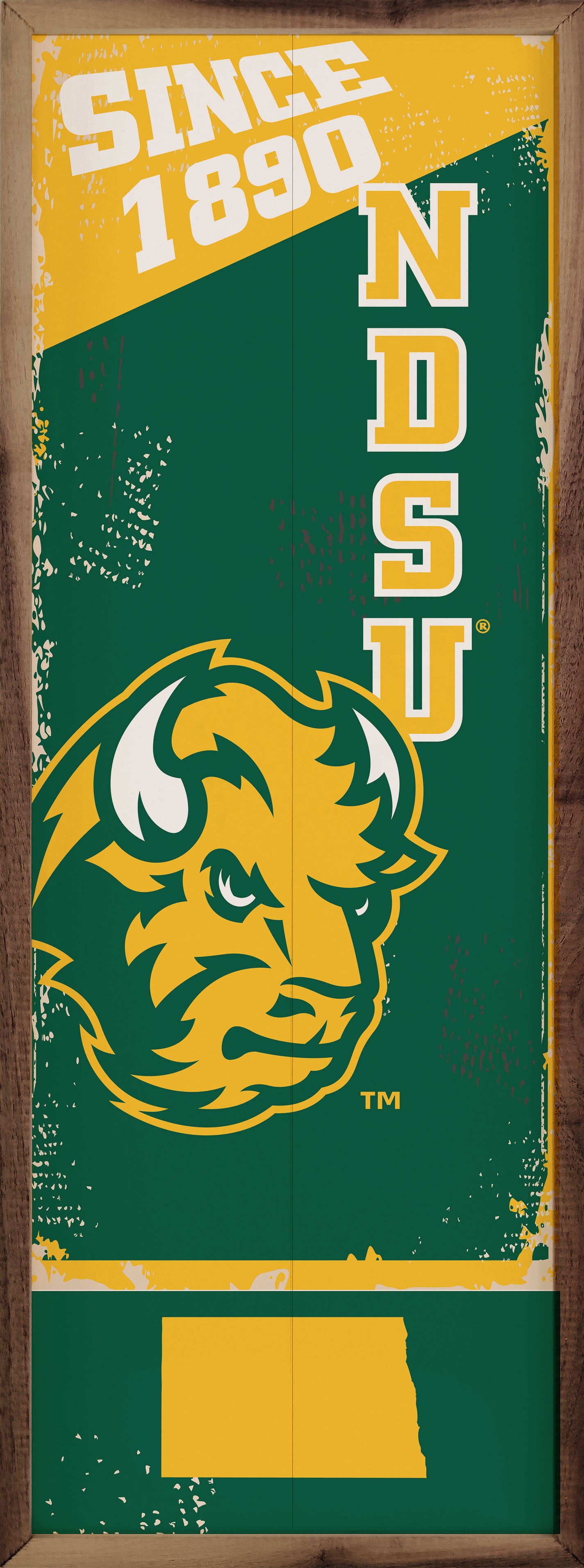 Vertical State Poster NDSU 8x24 / Green