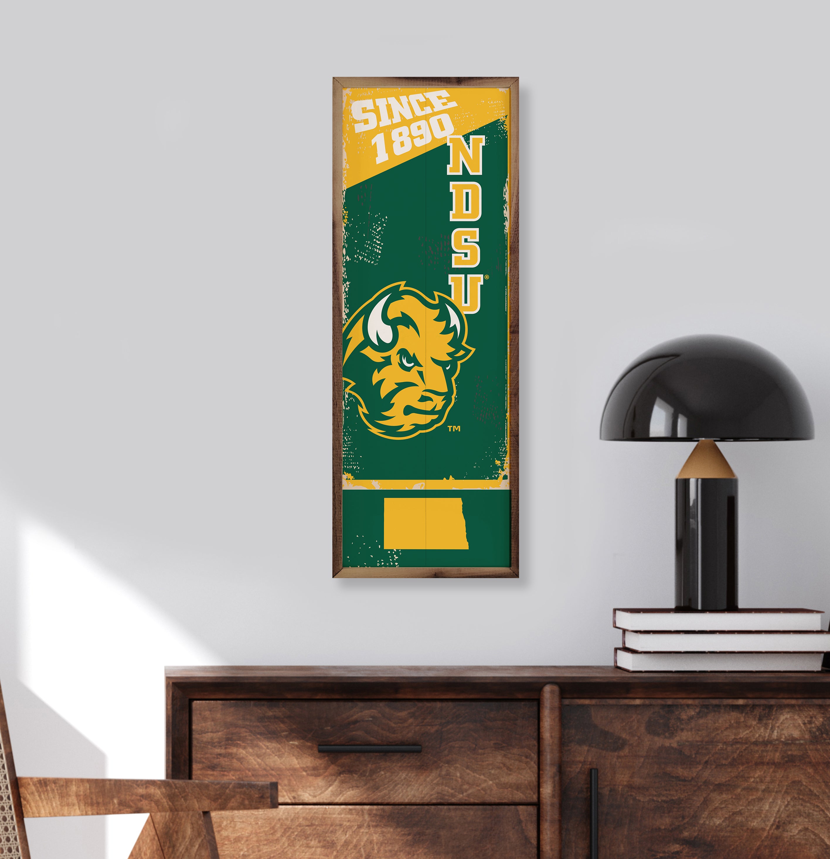 Vertical State Poster NDSU 8x24 / Green