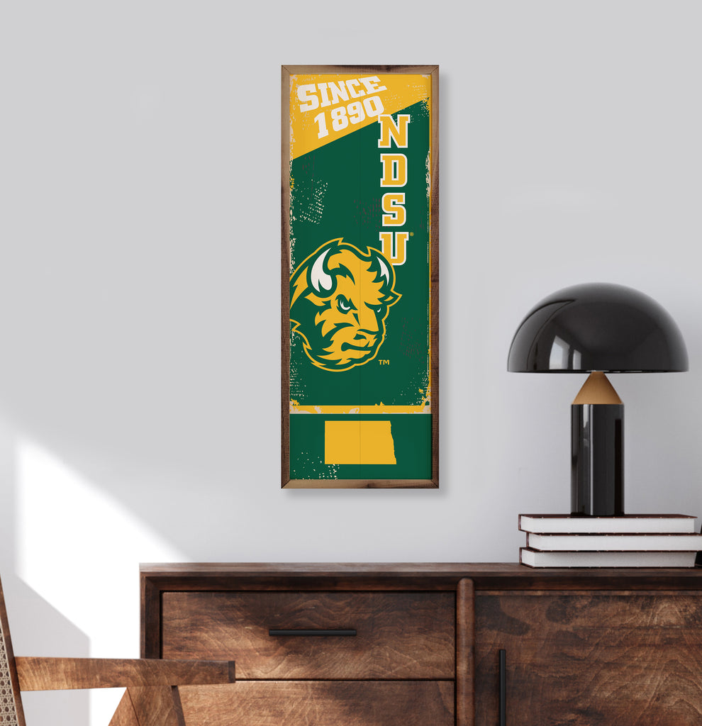 Vertical State Poster NDSU 8x24 / Green