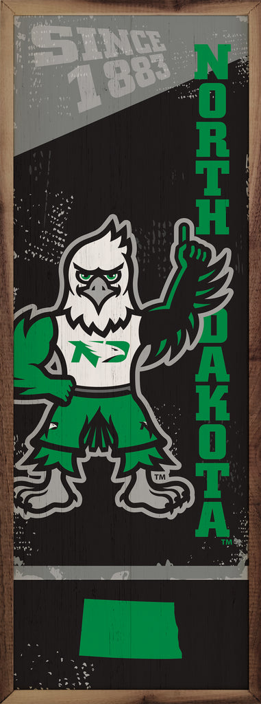 Vertical State Poster North Dakota 8x24 / Black