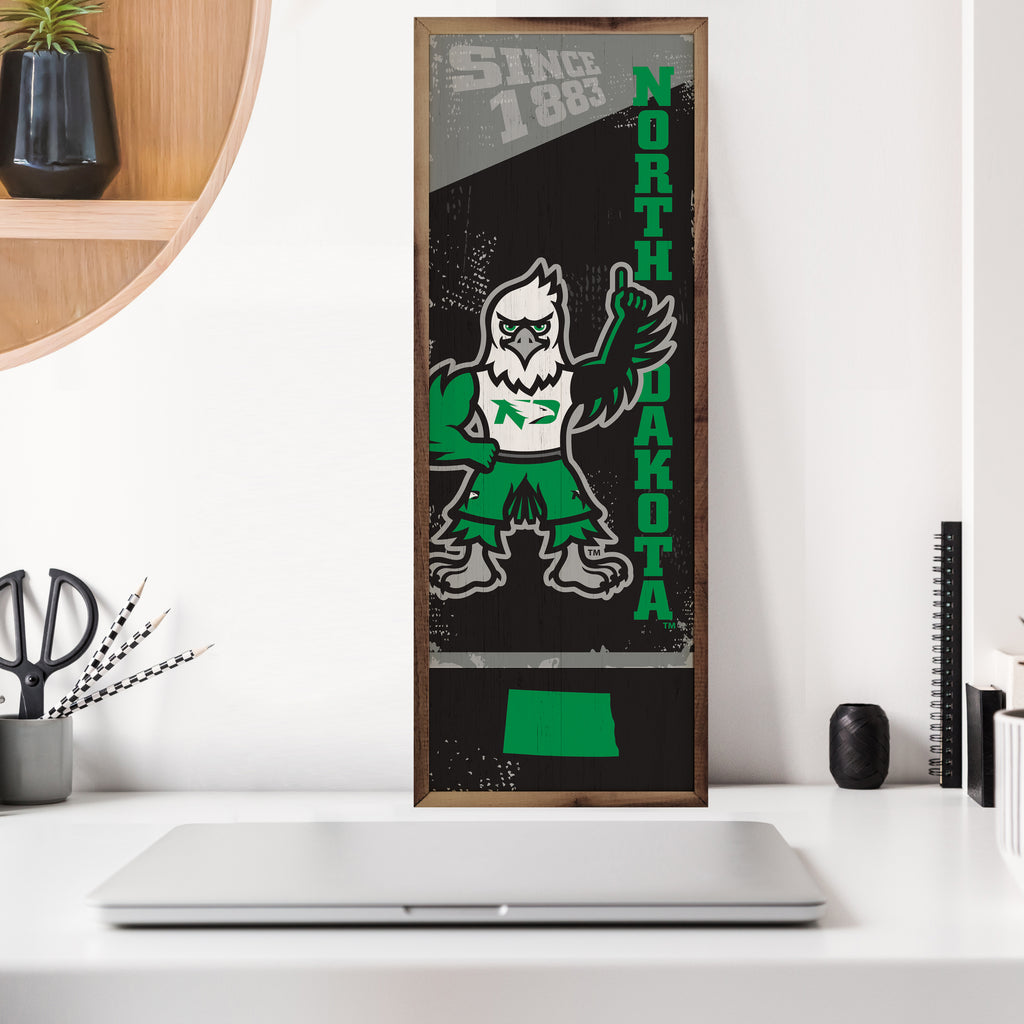 Vertical State Poster North Dakota 8x24 / Black