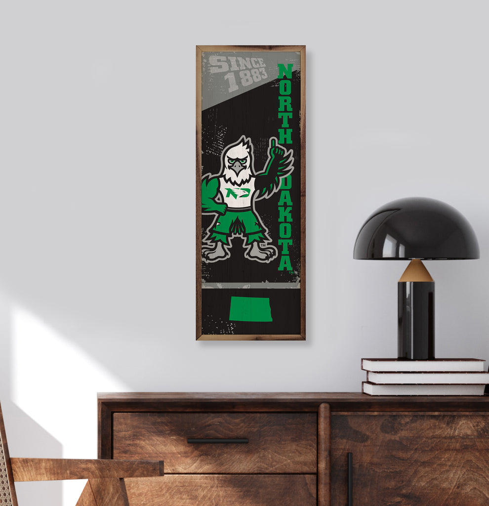 Vertical State Poster North Dakota 8x24 / Black