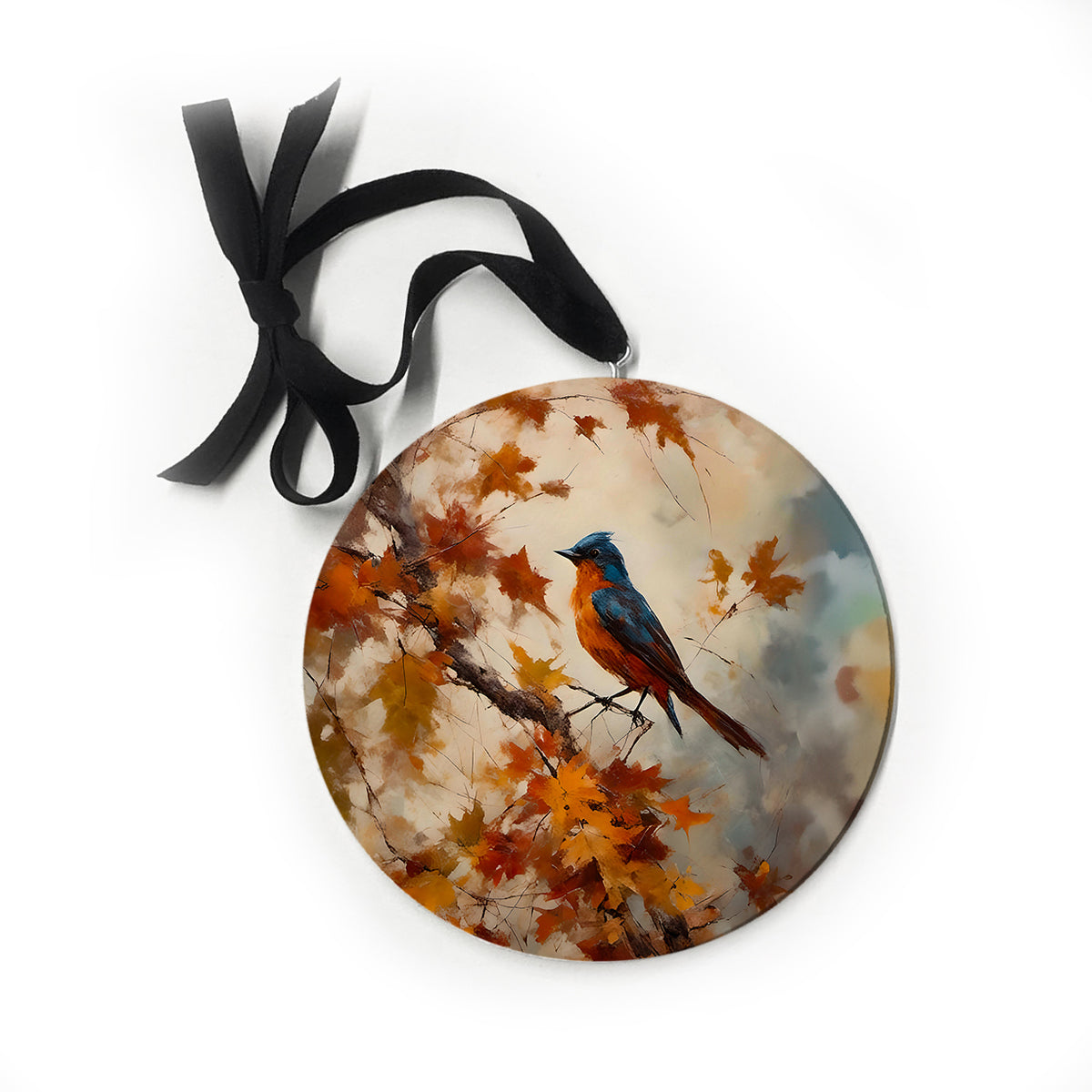 Bluebird On Fall Branch Ornament – Kendrick Home